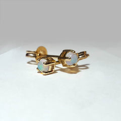 A6865 Solid Opal 9Kt Gold Earrings