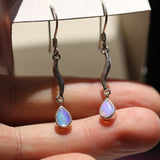 A5252 Solid Opal Sterling Silver Earrings