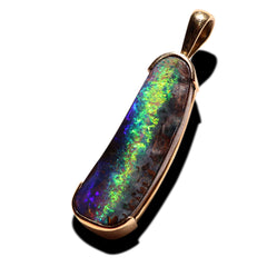 A5374 Solid Boulder Opal 9Kt Pendant