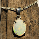 A3936 Sterling Silver Solid Opal Pendant