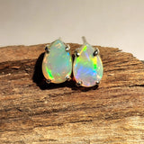 A1142 Solid Opal Sterling Silver Stud Earrings
