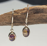 A5832 Solid Black Opal Sterling Silver Earrings