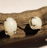 A0028 Sterling Silver Solid Opal Earrings