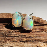 A1142 Solid Opal Sterling Silver Stud Earrings