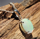 A3936 Sterling Silver Solid Opal Pendant
