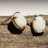 A5247 Sterling Silver Solid Opal Earrings