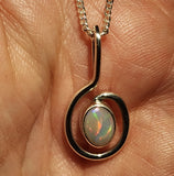A5747 Sterling Silver Solid Opal Pendant