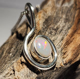 A5747 Sterling Silver Solid Opal Pendant