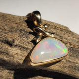 A2723 14k Gold Solid Opal Pendant
