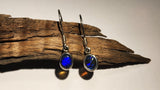 A5832 Solid Black Opal Sterling Silver Earrings