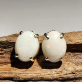 A0028 Sterling Silver Solid Opal Earrings