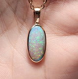 A2237 9k Rose Gold Solid Crystal Opal