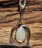 A5747 Sterling Silver Solid Opal Pendant