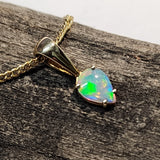 A2810 9k Gold Solid Crystal Opal Pendant
