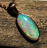 A2237 9k Rose Gold Solid Crystal Opal