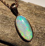 A2237 9k Rose Gold Solid Crystal Opal