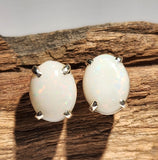 A0028 Sterling Silver Solid Opal Earrings