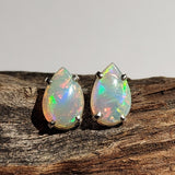 A1142 Solid Opal Sterling Silver Stud Earrings