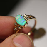 A5239 Solid Crystal Opal 9Kt Gold Ring