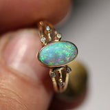 A5239 Solid Crystal Opal 9Kt Gold Ring