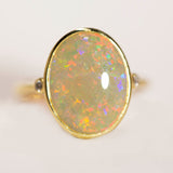 A6905 Solid Crystal Opal 18K Gold Ring