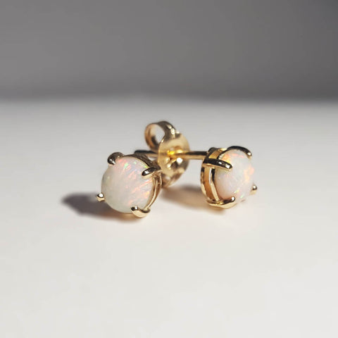 A6875 Solid Opal 9K Gold Earrings