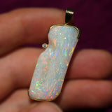 A5303 Solid Crystal Opal 18Kt Gold Pendant