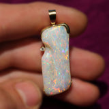 A5303 Solid Crystal Opal 18Kt Gold Pendant