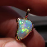 A5381 Solid Crystal Opal 14Kt Gold Pendant