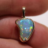 A5381 Solid Crystal Opal 14Kt Gold Pendant