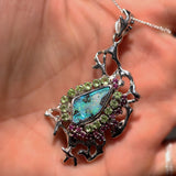 A5873 Unique Sterling Silver Boulder Opal Pendant