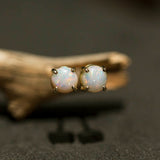 A6875 Solid Opal 9K Gold Earrings
