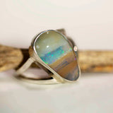 A6878 Solid Opal Sterling Silver Ring